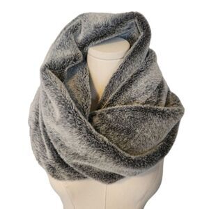 Grey faux fur infinity scarf